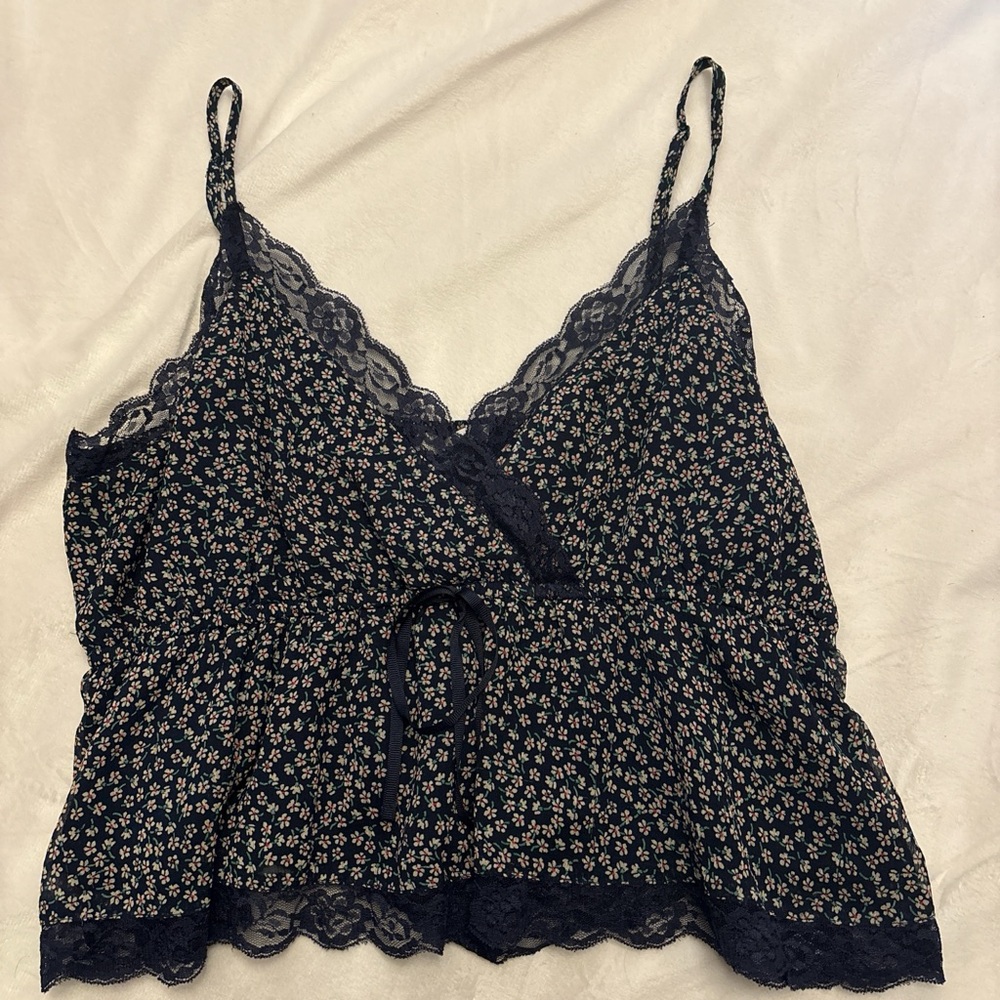American Eagle Navy Floral Cami